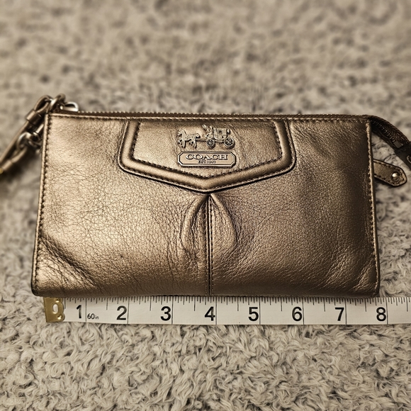 Coach Gold/Bronze Wristlet Clutch